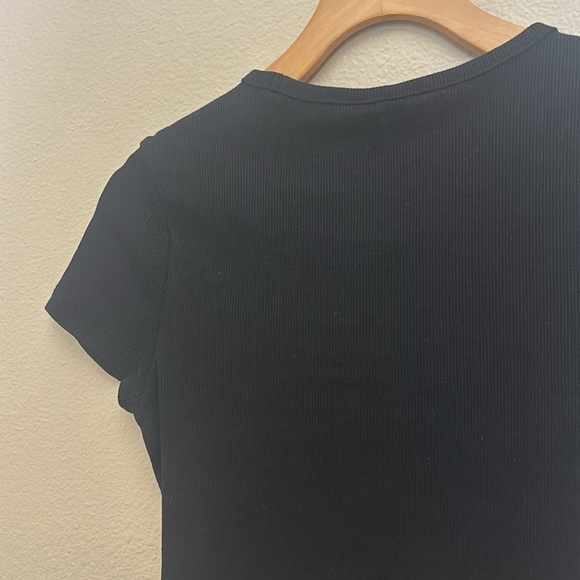 *4/15* Divided Basic Black Tee Ribbed - Picture 7 of 7